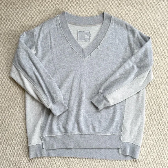 Aerie Vaycay Everyday Distressed V-Neck Sweater - Picture 2 of 6